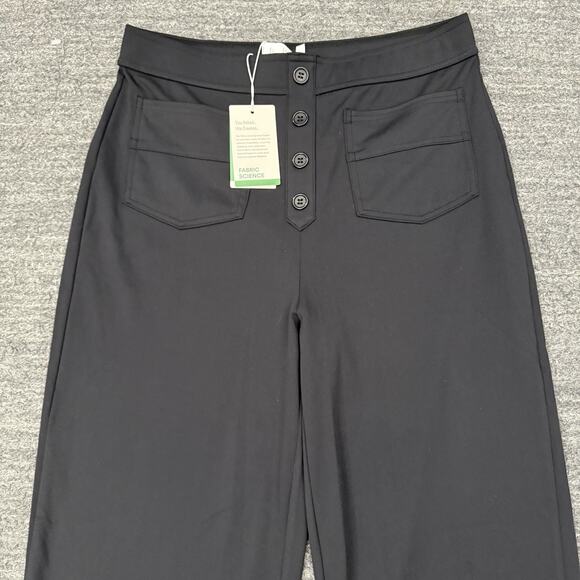 Halara Pants Women Large Halo Tek Air Wide Leg Black Pockets Pull On Career NEW - Picture 7 of 10